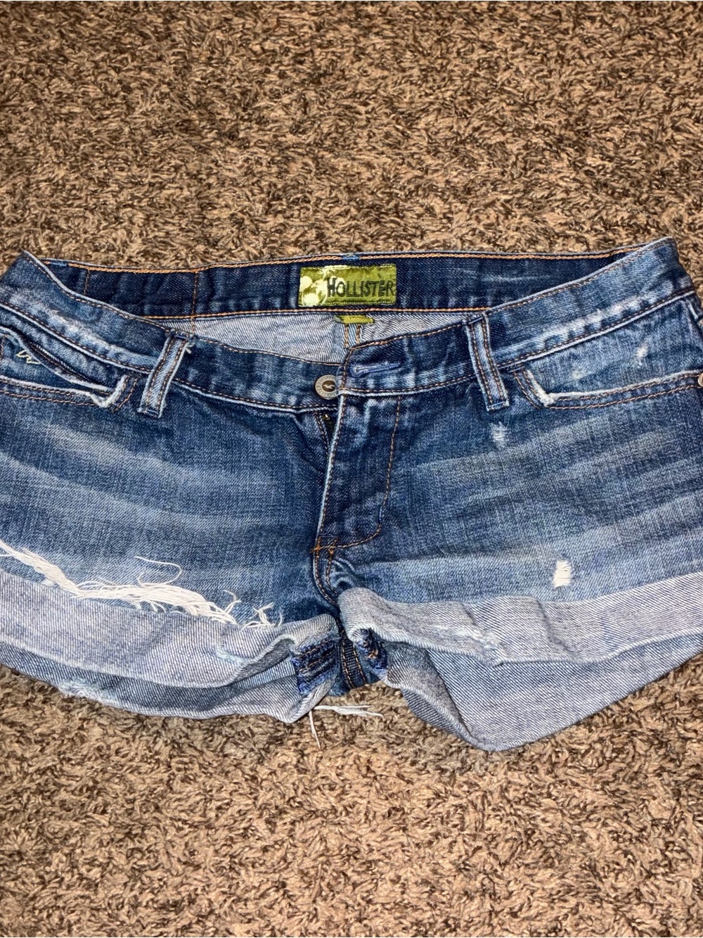 Hollister Women's Medium Blue Distressed Denim Cutoff Shorts